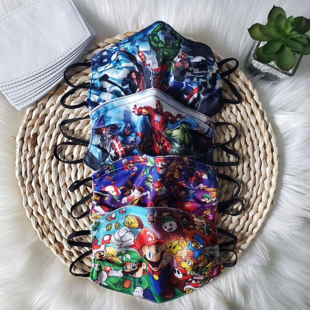 Avengers/Mario Face Masks